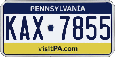 PA license plate KAX7855