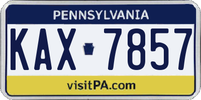 PA license plate KAX7857