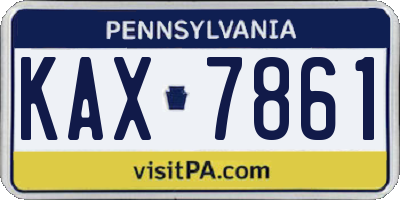 PA license plate KAX7861