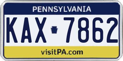 PA license plate KAX7862