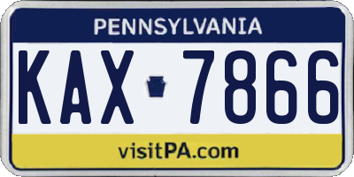 PA license plate KAX7866
