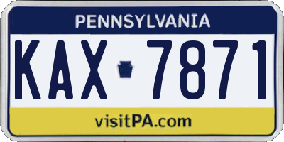 PA license plate KAX7871