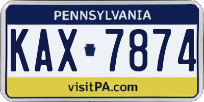 PA license plate KAX7874