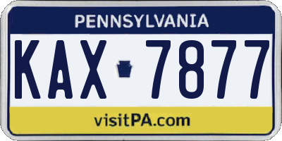 PA license plate KAX7877