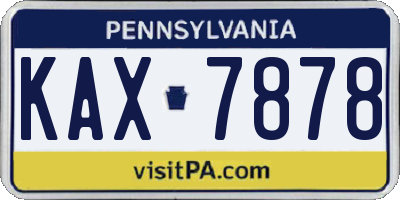 PA license plate KAX7878
