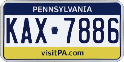 PA license plate KAX7886