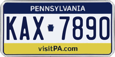 PA license plate KAX7890