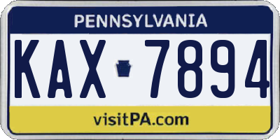 PA license plate KAX7894