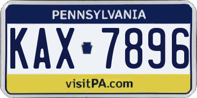 PA license plate KAX7896