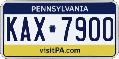 PA license plate KAX7900
