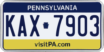 PA license plate KAX7903