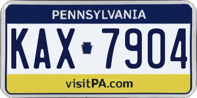 PA license plate KAX7904