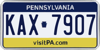 PA license plate KAX7907