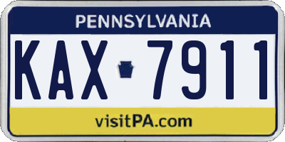 PA license plate KAX7911