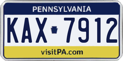 PA license plate KAX7912