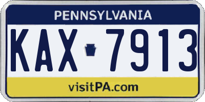 PA license plate KAX7913