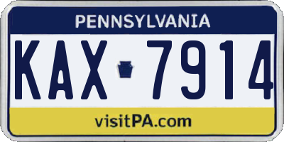 PA license plate KAX7914