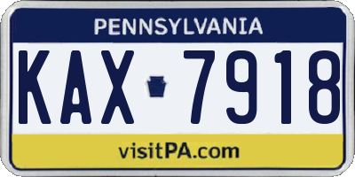 PA license plate KAX7918