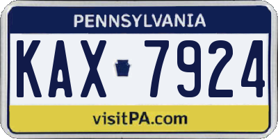 PA license plate KAX7924