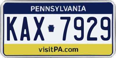 PA license plate KAX7929