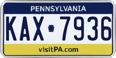 PA license plate KAX7936