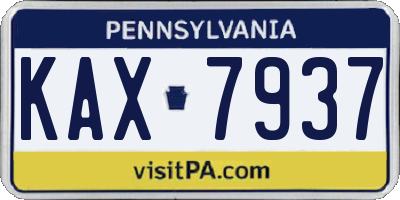 PA license plate KAX7937