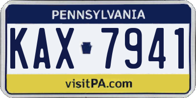 PA license plate KAX7941