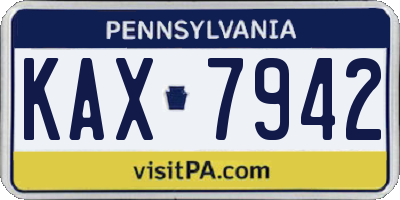 PA license plate KAX7942