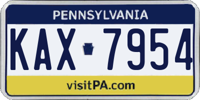 PA license plate KAX7954
