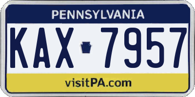 PA license plate KAX7957