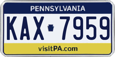 PA license plate KAX7959