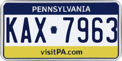 PA license plate KAX7963