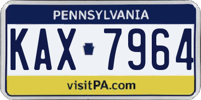 PA license plate KAX7964
