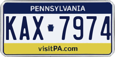 PA license plate KAX7974