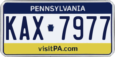 PA license plate KAX7977