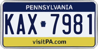 PA license plate KAX7981