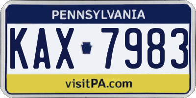 PA license plate KAX7983