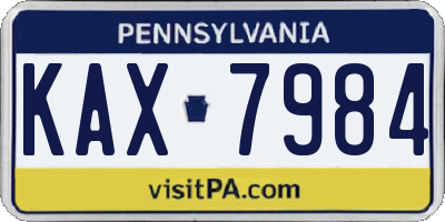 PA license plate KAX7984