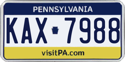 PA license plate KAX7988