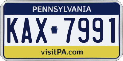 PA license plate KAX7991