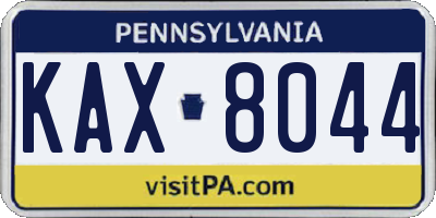 PA license plate KAX8044