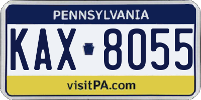 PA license plate KAX8055