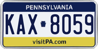 PA license plate KAX8059