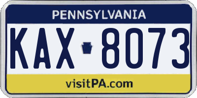 PA license plate KAX8073