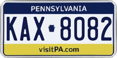 PA license plate KAX8082