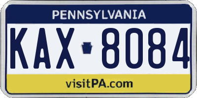 PA license plate KAX8084