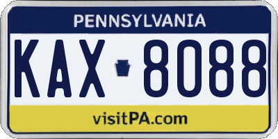 PA license plate KAX8088