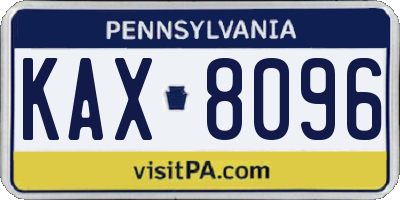 PA license plate KAX8096