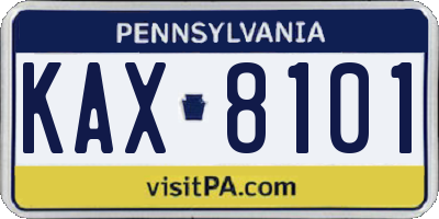 PA license plate KAX8101