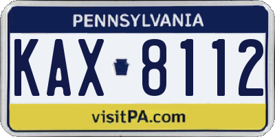 PA license plate KAX8112